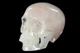 Realistic, Polished Brazilian Rose Quartz Crystal Skull #150872-2